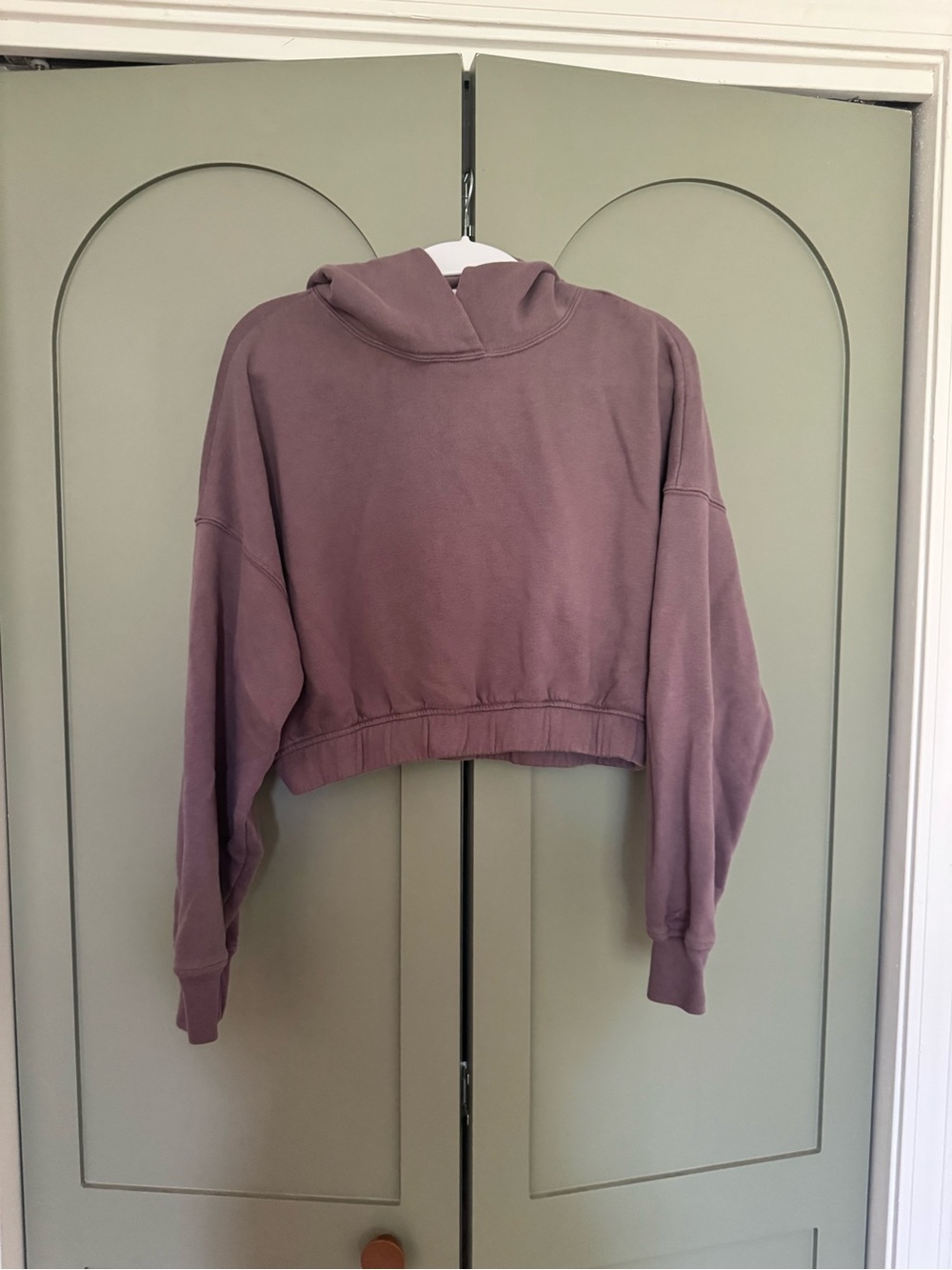 Hollister Cropped Hoodie in Mauve